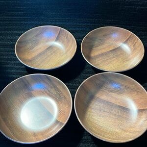 Wood melamine bowls/ 4 / 7in. x 7 in.